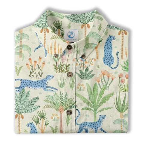 Tropical Fruits Aloha Hawaiian Button Up Shirt, Summer Beach Aloha Hawaii Shirt - The Palmix