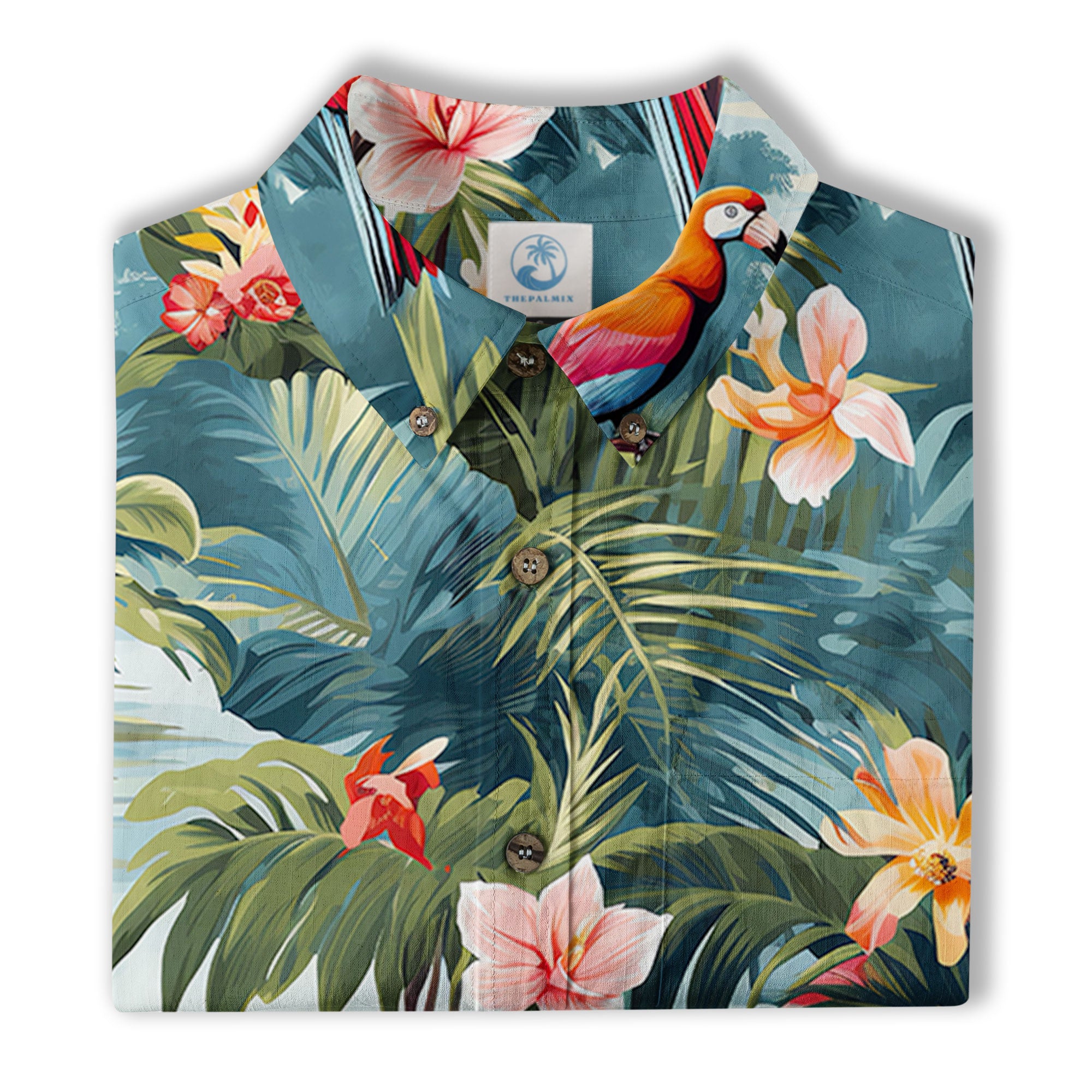 Retro Parrot Tropical Getaway Hibiscus Shirt, Hawaiian Vacation Outfit Aloha Hawaii Shirt - The Palmix