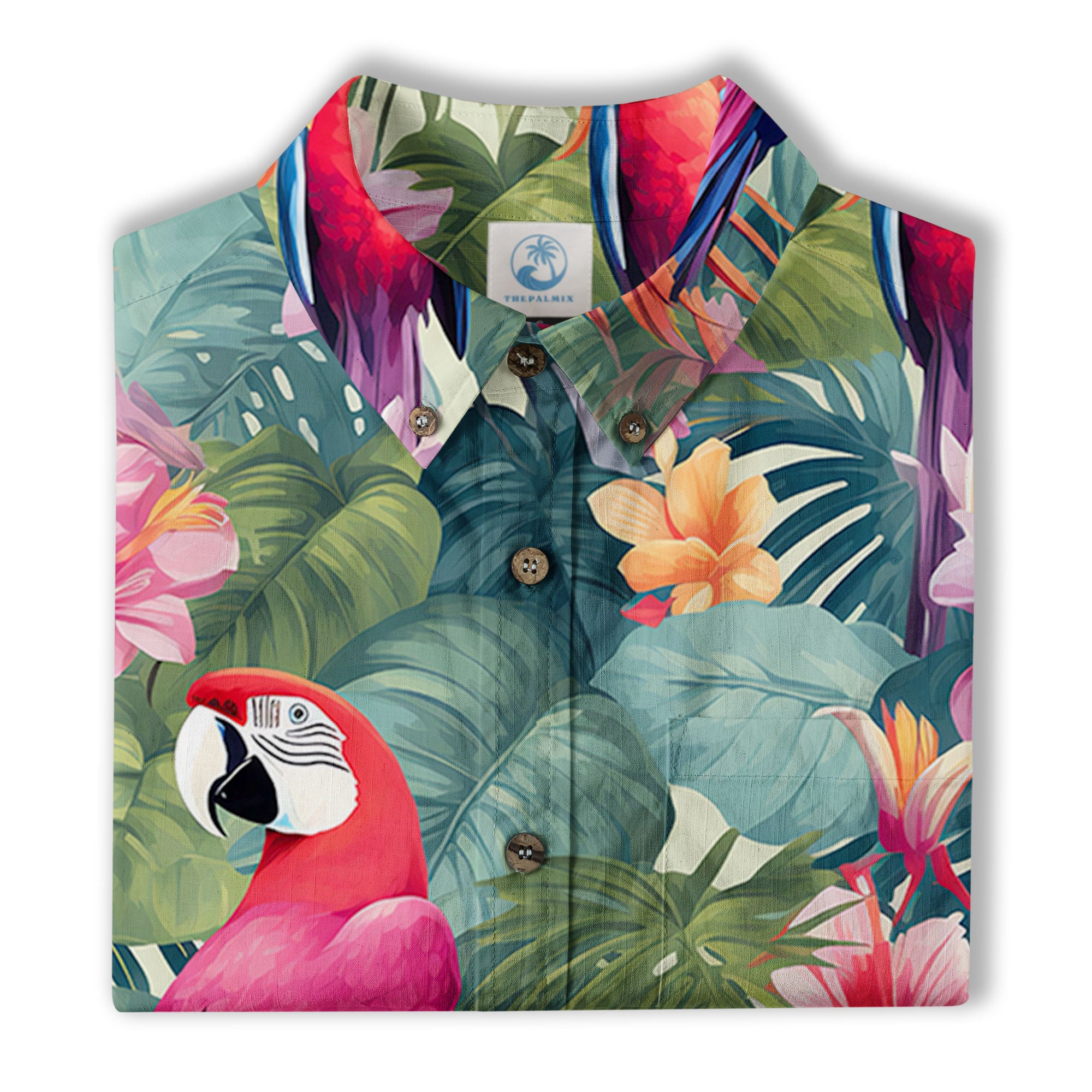Retro Parrot Tropical Getaway Hibiscus Shirt, Hawaiian Vacation Outfit Aloha Hawaii Shirt - The Palmix