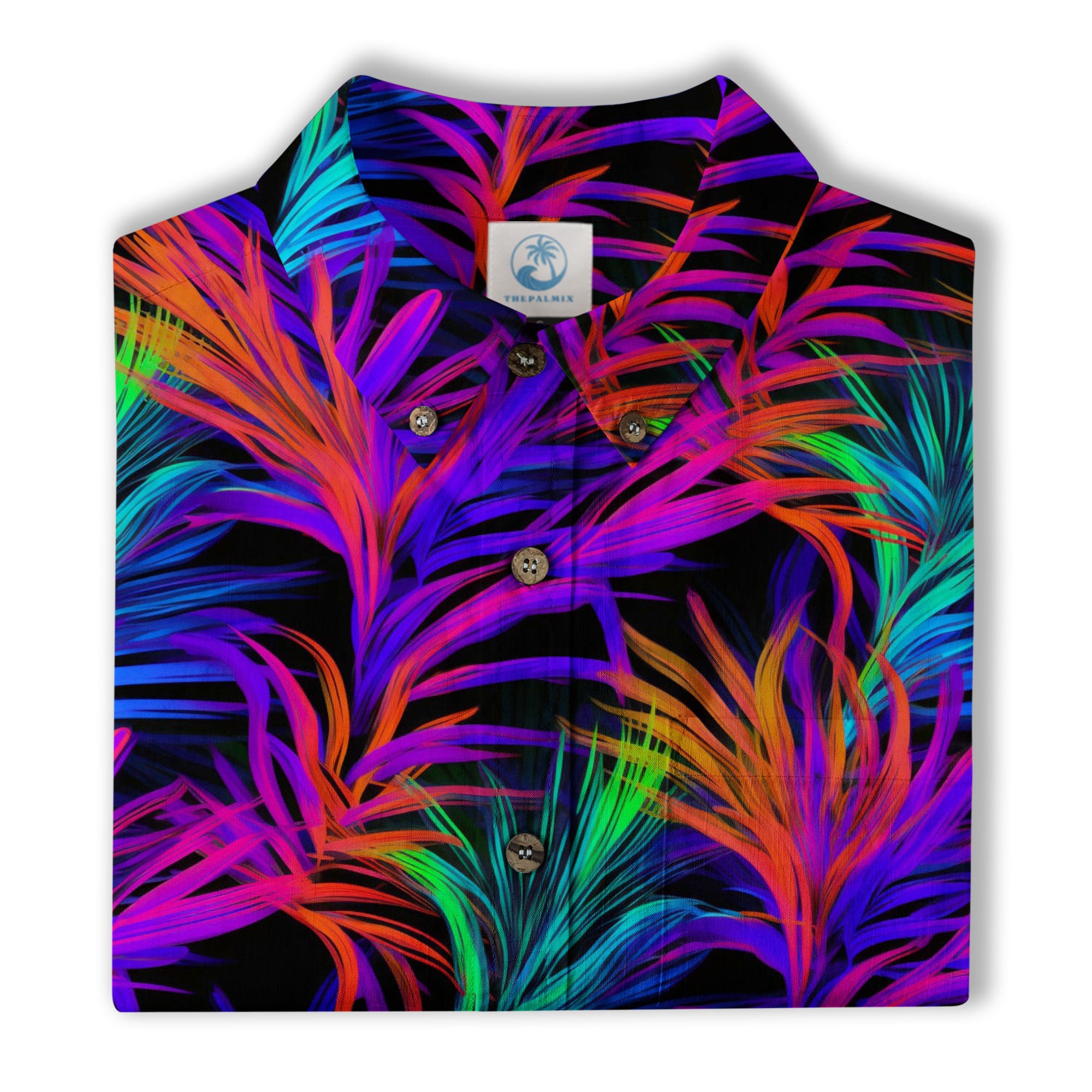 Vibrant Electric Tropical Hawaiian Shirt – Aloha Beach Pattern - The Palmix
