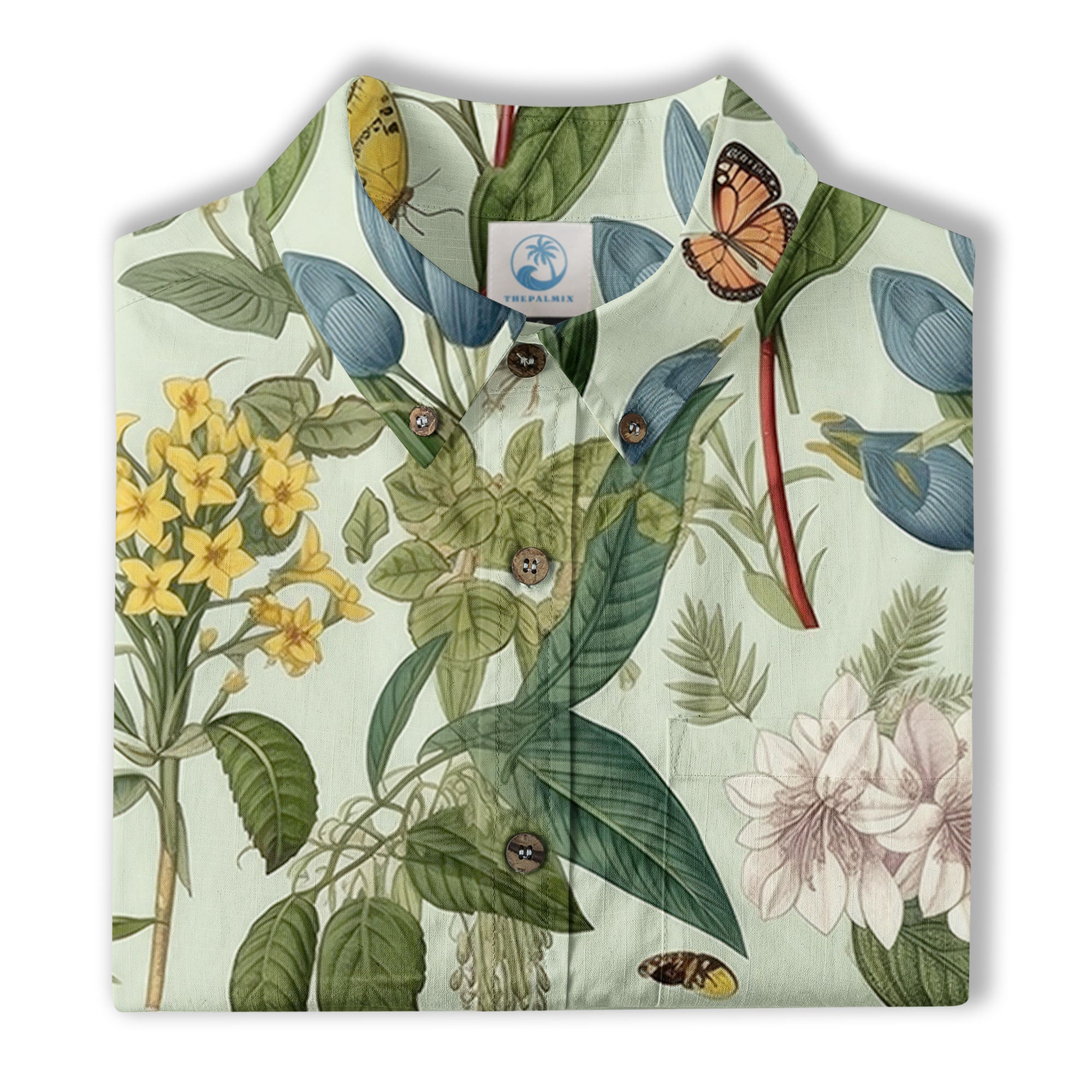 Vintage Botanicals Seamless Patterns Aloha Hawaii Shirt, Botanicals Hawaiian Button Down Shirt - The Palmix
