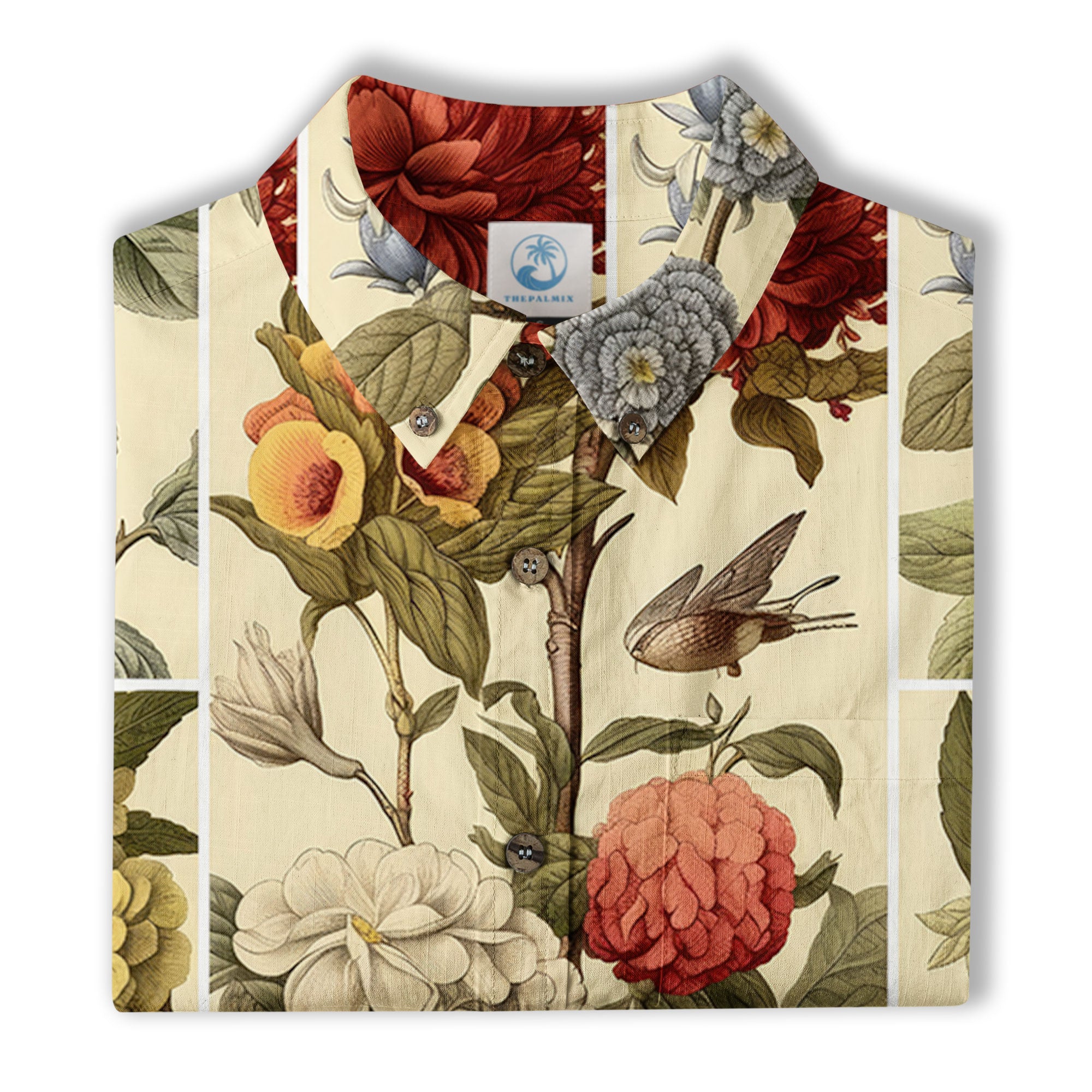 Classic Botanical Print Aloha Hawaiian Shirt – Old-School Island Vibes Hawaii Shirt - The Palmix