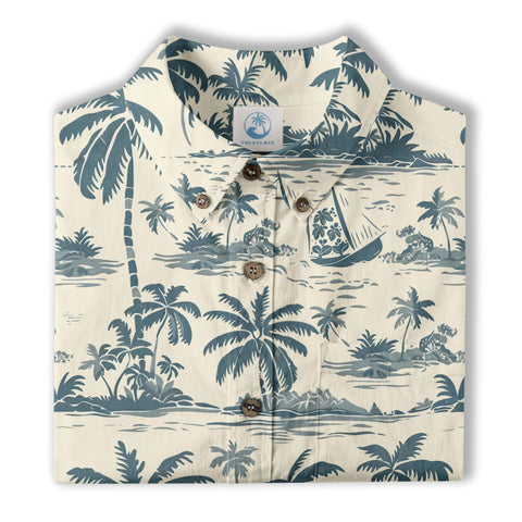 Tropical Garden Blossom Hawaii Shirt, Exotic Hawaiian Button Down Shirt - The Palmix