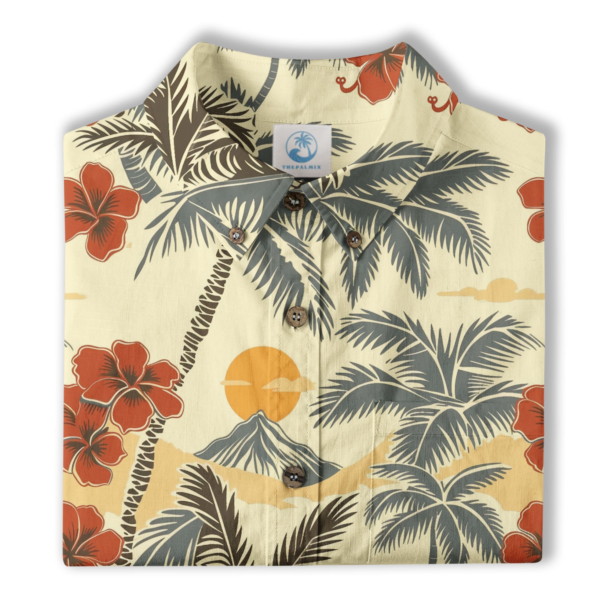 Retro Aloha Hibiscus Flowers Hawaii Shirt, Floral Hawaiian Button Down Shirt - The Palmix