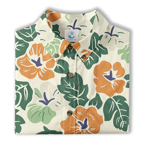Retro Aloha Flowers Hawaii Shirt, Floral Hawaiian Button Down Shirt - The Palmix