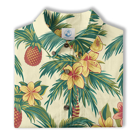 Retro Aloha Flowers Hawaii Shirt, Floral Pattern Hawaiian Shirt - The Palmix