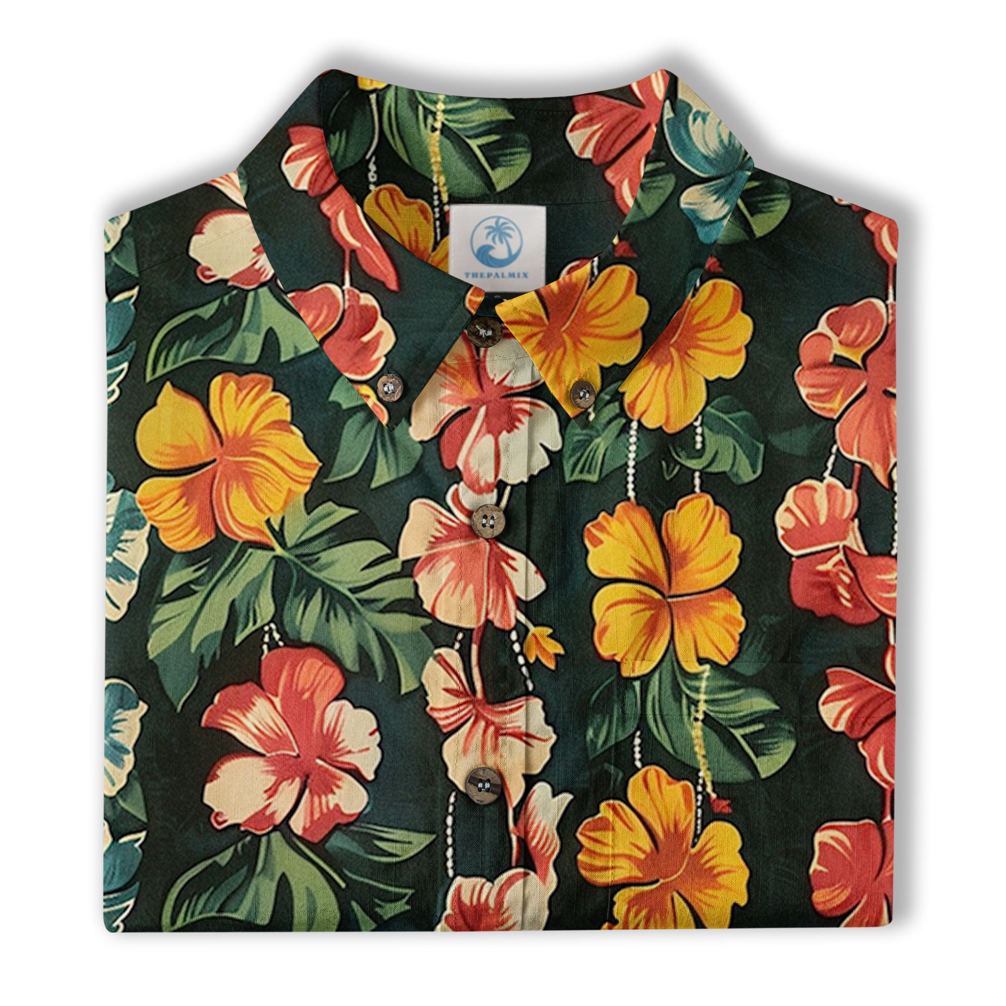 Vintage Aloha Flower Hawaii Shirt, Floral Pattern Hawaiian Shirt for Men - The Palmix