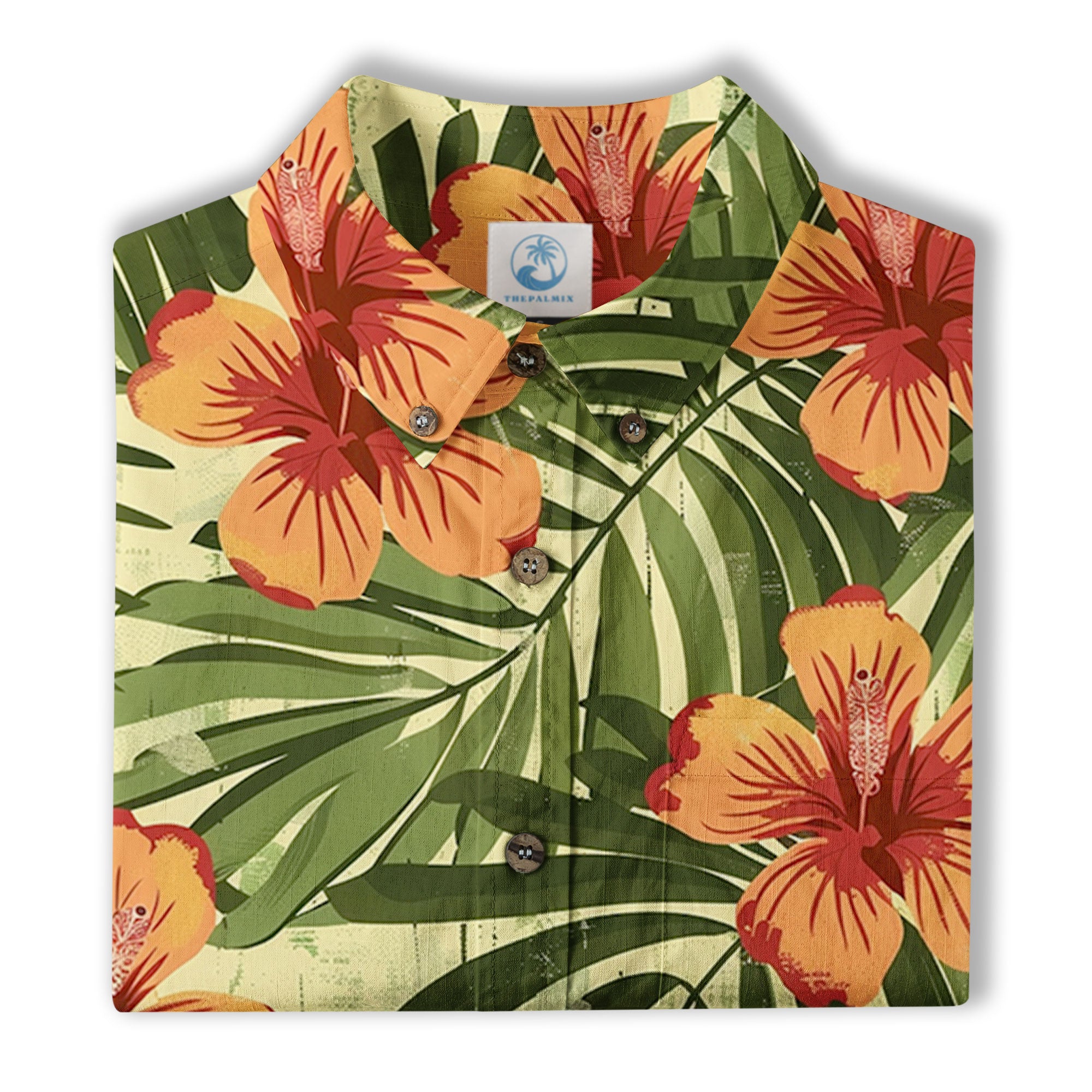Vintage Aloha Flower Hawaii Shirt, Floral Pattern Hawaiian Shirt for Men - The Palmix