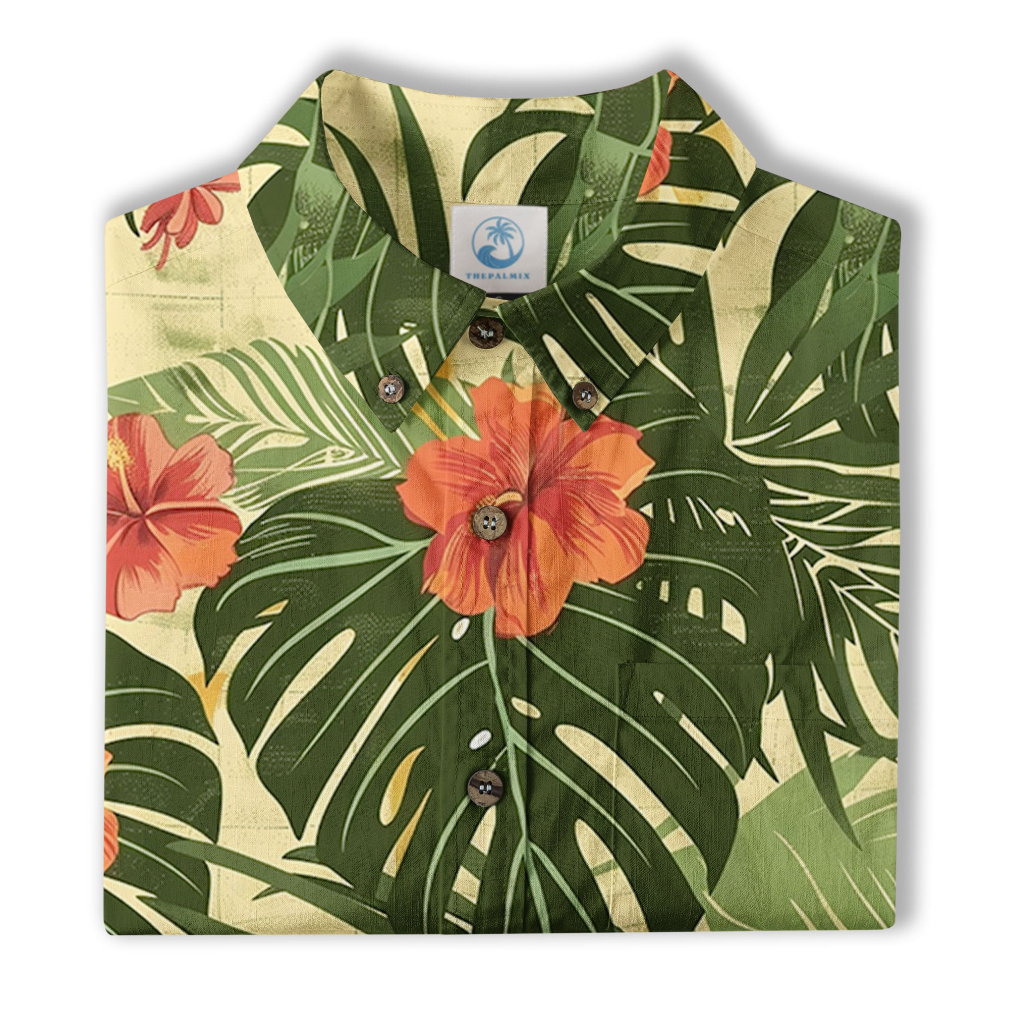 Vintage Aloha Flower Hawaii Shirt, Floral Pattern Hawaiian Shirt for Men - The Palmix