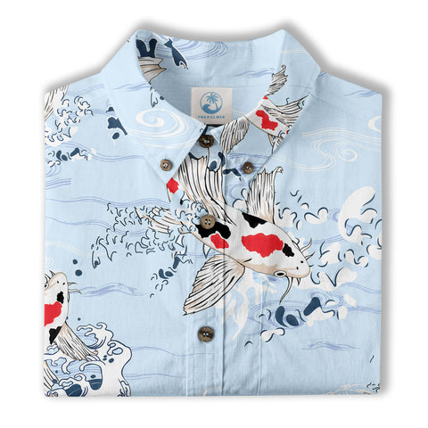 Koi Fish Hawaiian Ocean Shirt, hawaiian vacation drumfish family matching - The Palmix