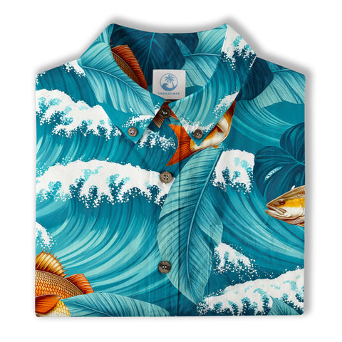 Koi Fish Hawaiian Ocean Shirt, hawaiian vacation drumfish family matching - The Palmix