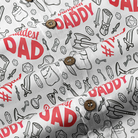 Dungeons Daddy Aloha Hawaii Shirt, DND Game Pattern Shirt Gift for Dad - The Palmix