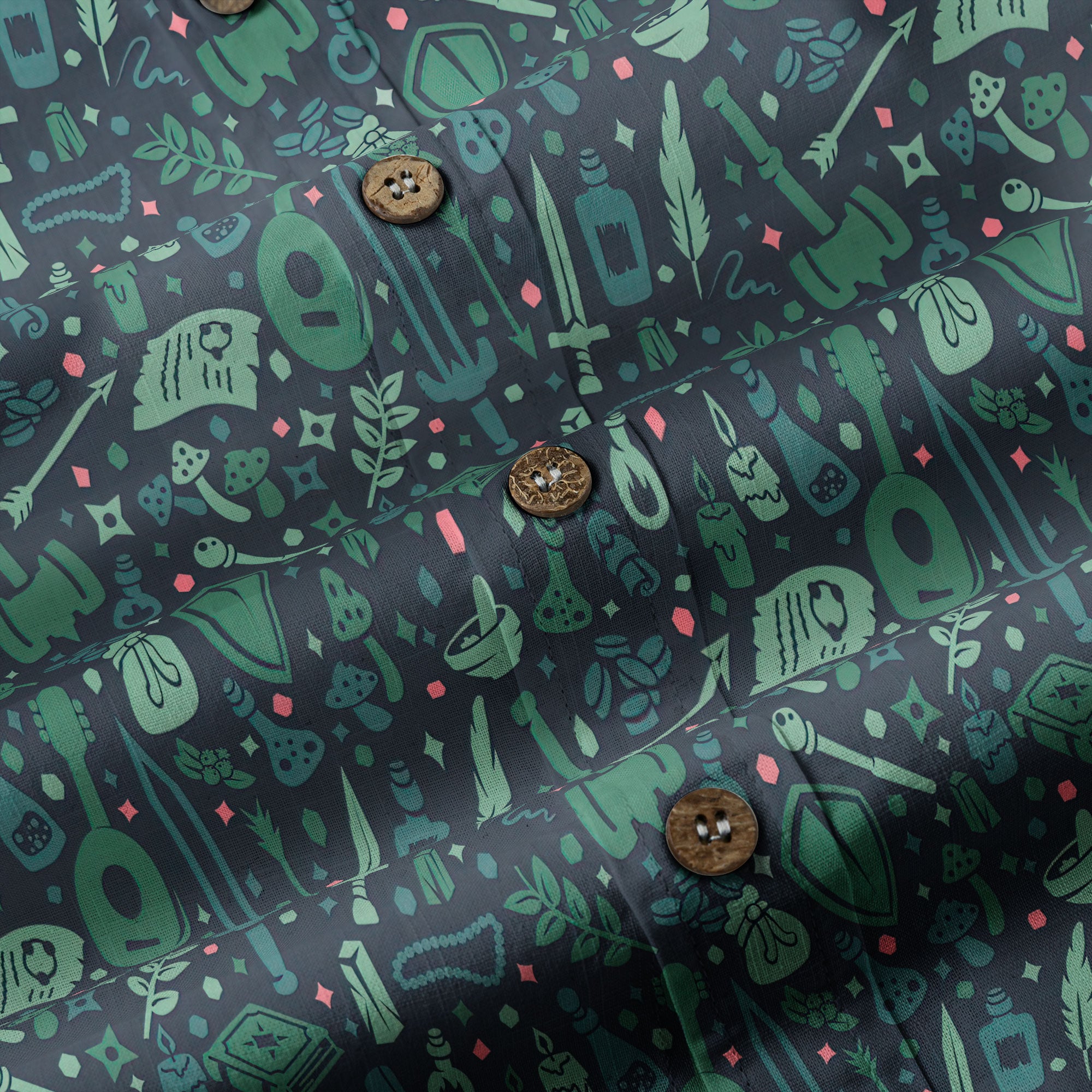 Dungeon Daddy Shirt, DnD Aloha Hawaiian Shirt, DnD Dad Hawaii Button Down Shirt - The Palmix