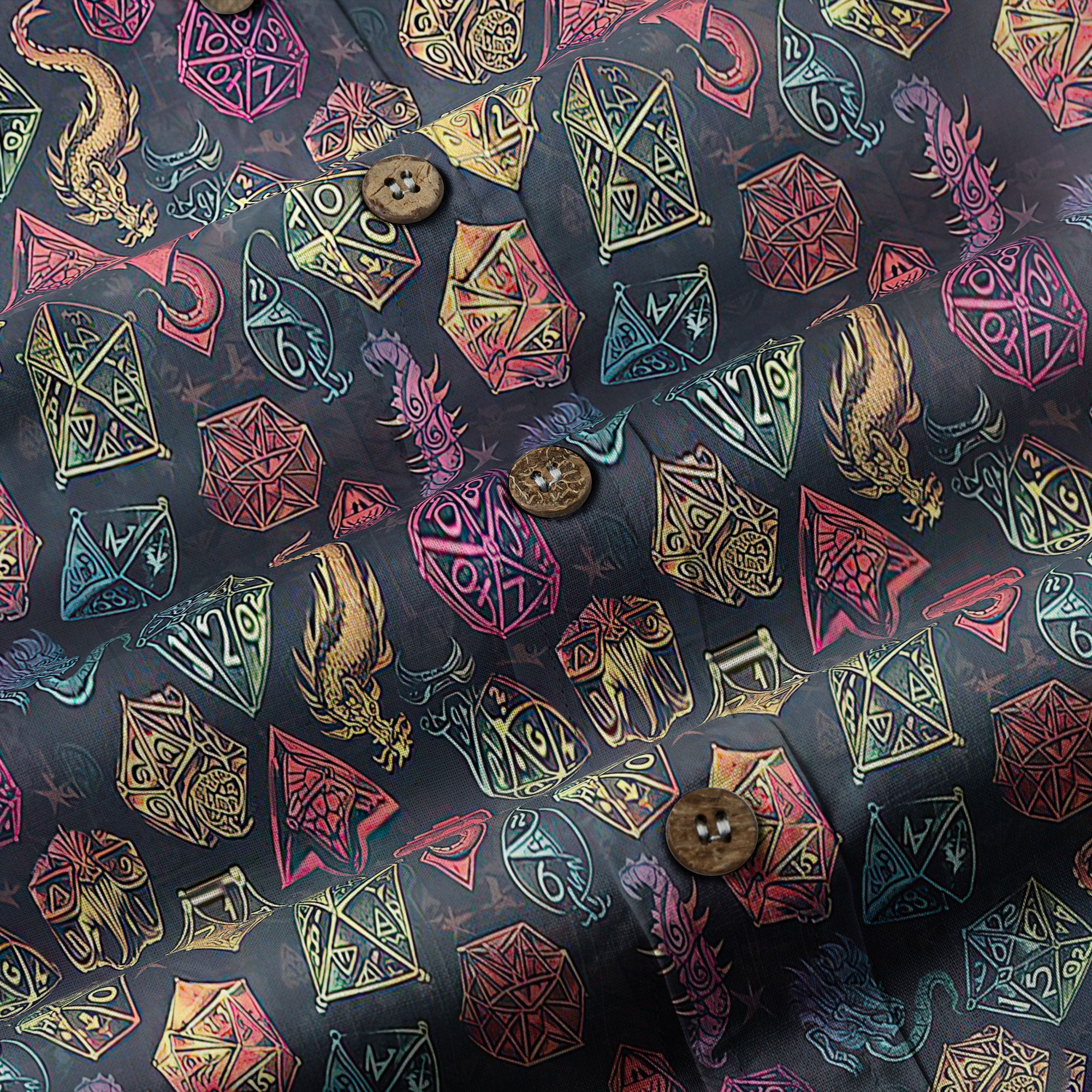 Dungeons Daddy Aloha Hawaii Shirt, DND Game Pattern Shirt Gift for Dad - The Palmix