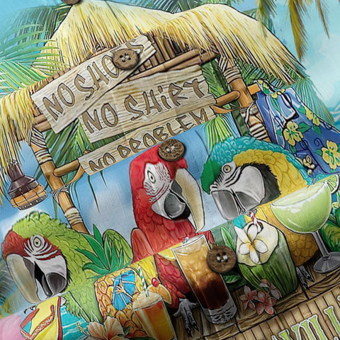 No Shoes No Shirt No Problem Parrot Hawaiian Shirt, Parrot Hawaiian Shirt, Parrot Summer Hawaiian Aloha Shirt - The Palmix