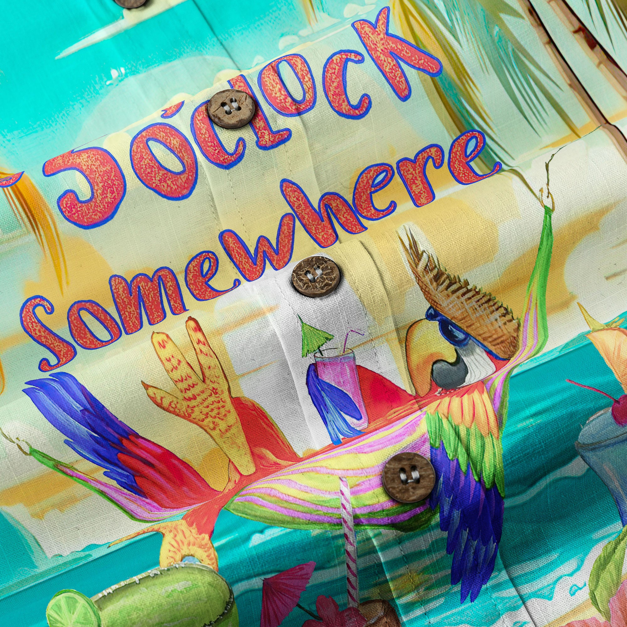Parrot Beach Shirt Summer Hawaiian Shirt, Parrot It’s 5 O’clock Somewhere Hawaiian Shirt - The Palmix