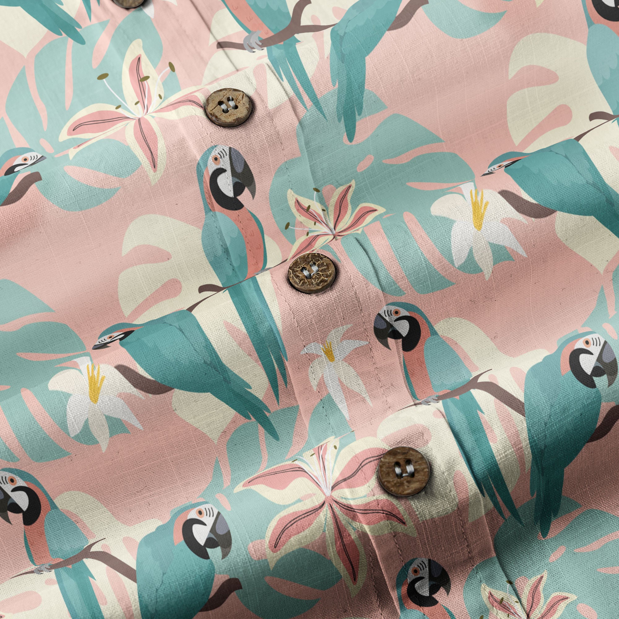 Tropical Parrot Summer Hawaiian Shirt, Colorful Parrot Flowers Pattern Hawaii Shirt - The Palmix