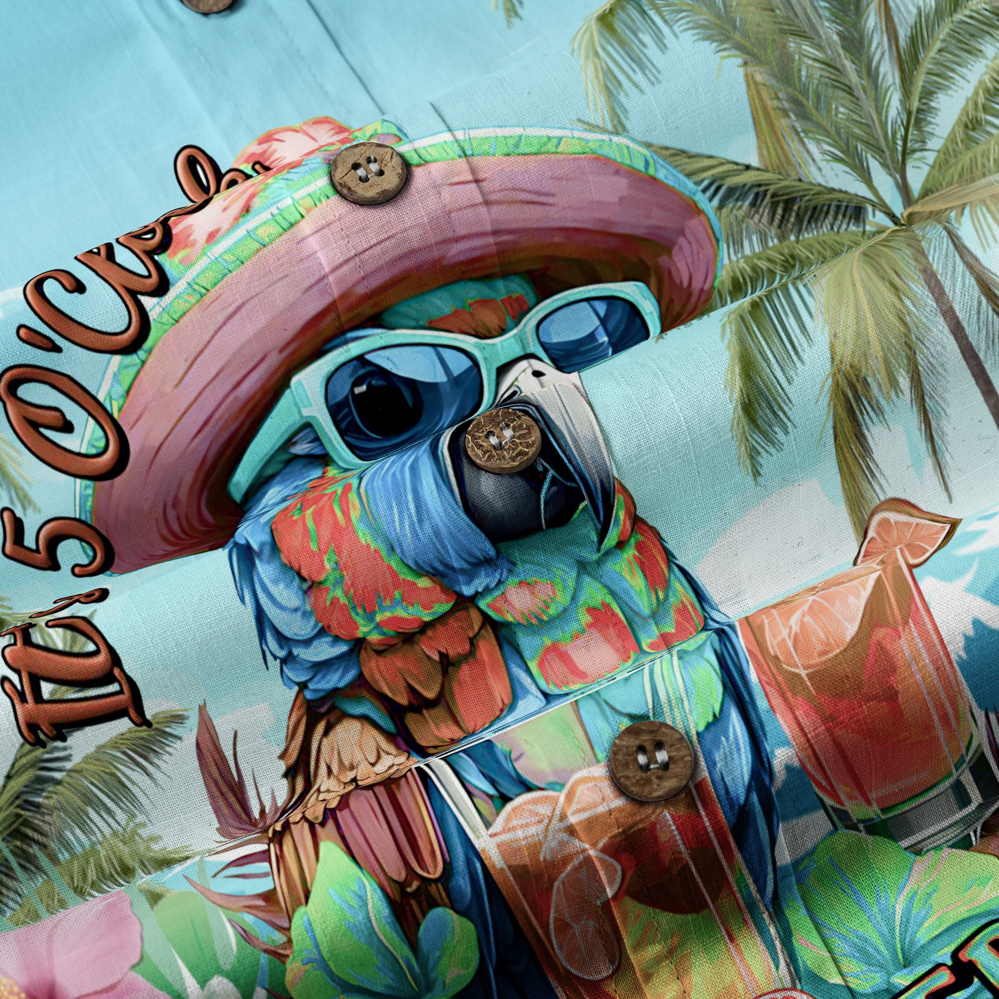 It's 5 O'clock Somewhere Parrot Hawaiian Shirt for Men, Parrot Aloha Button Down Shirt - The Palmix