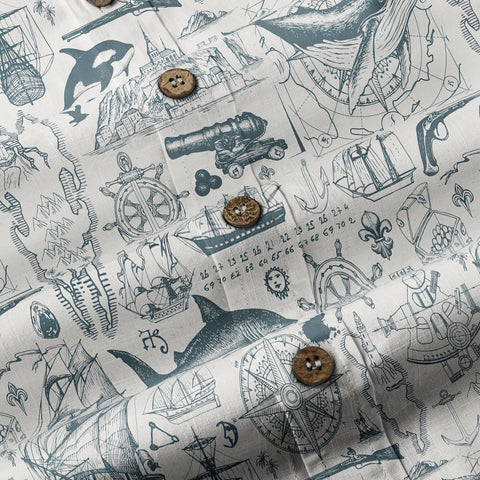 Sea Hawaiian Shirts for Men Women, Sea Animal Aloha Summer Beach Shirt Short Sleeve Button Down - The Palmix