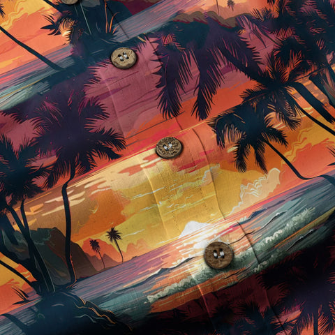 Sunset Summer Hawaiian Shirt, Beach Tropical Hawaiian Shirt - The Palmix