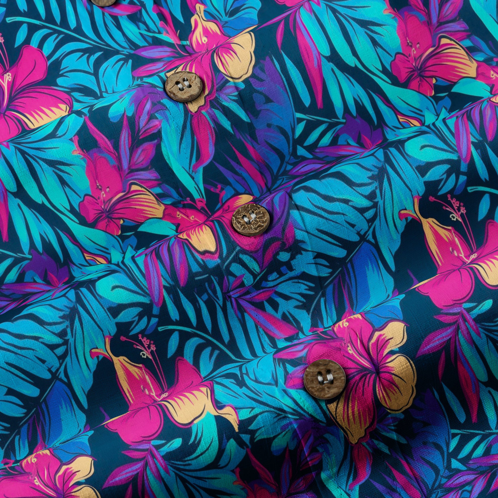 Vibrant Electric Tropical Hawaiian Shirt – Aloha Beach Pattern - The Palmix