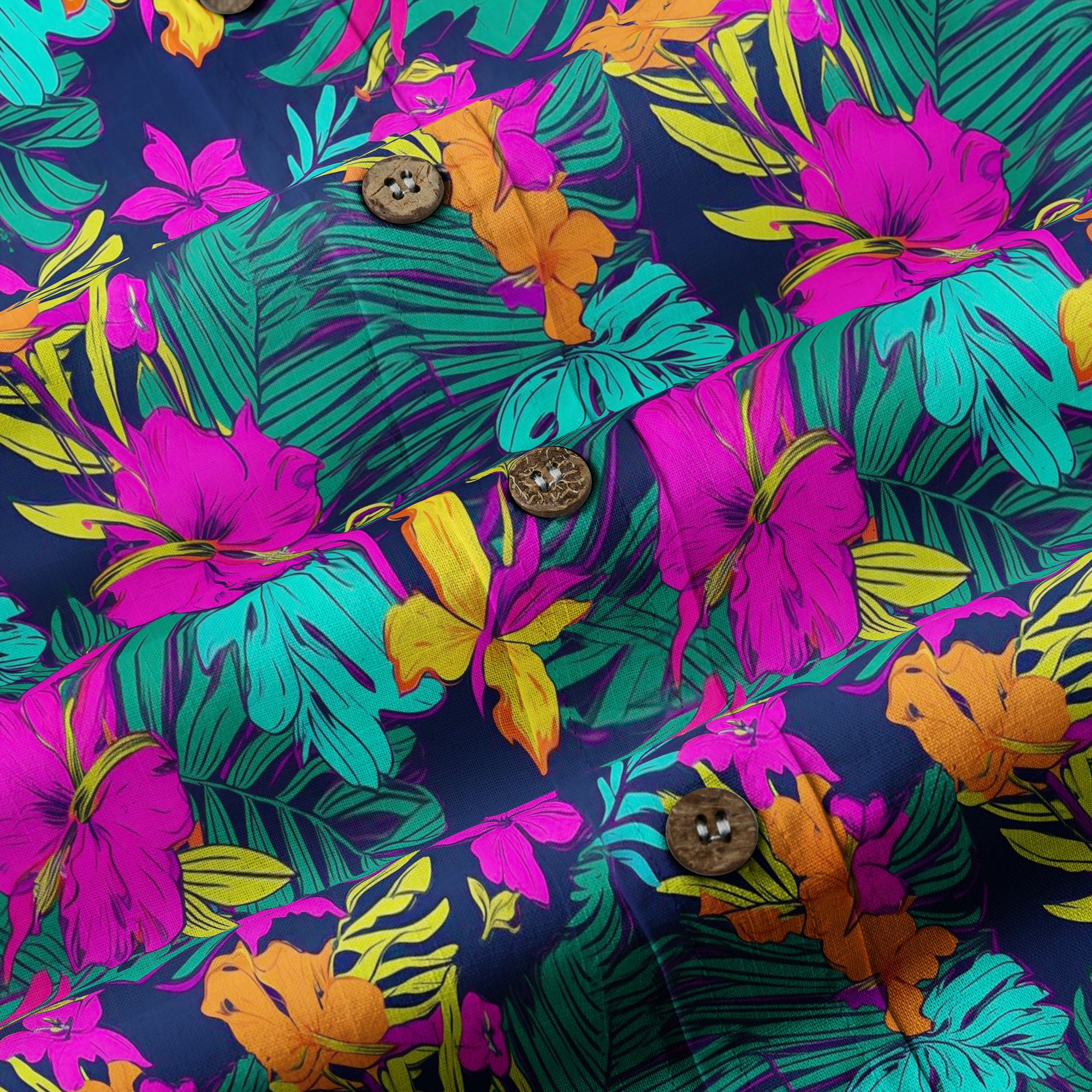 Electric Jungle Paradise Hawaiian Shirt, Colorful Tropical Beach Aloha Shirt, Hawaiian Summer Vibes Hawaiian Shirt - The Palmix