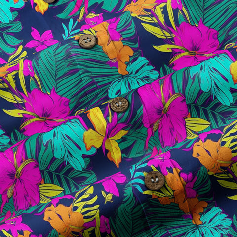 Electric Jungle Paradise Hawaiian Shirt, Colorful Tropical Beach Aloha Shirt, Hawaiian Summer Vibes Hawaiian Shirt - The Palmix