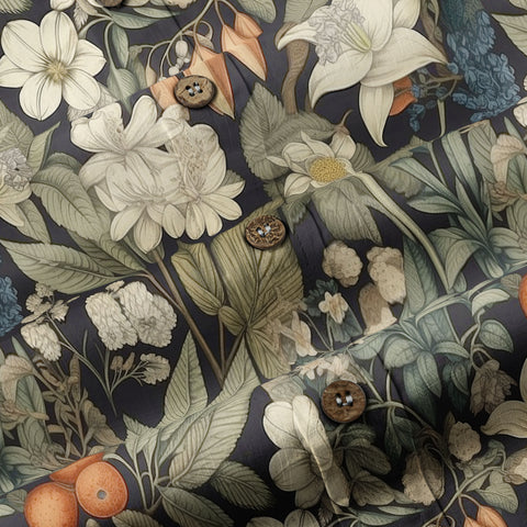 Vintage Botanicals Seamless Patterns Aloha Hawaii Shirt, Botanicals Hawaiian Button Down Shirt - The Palmix
