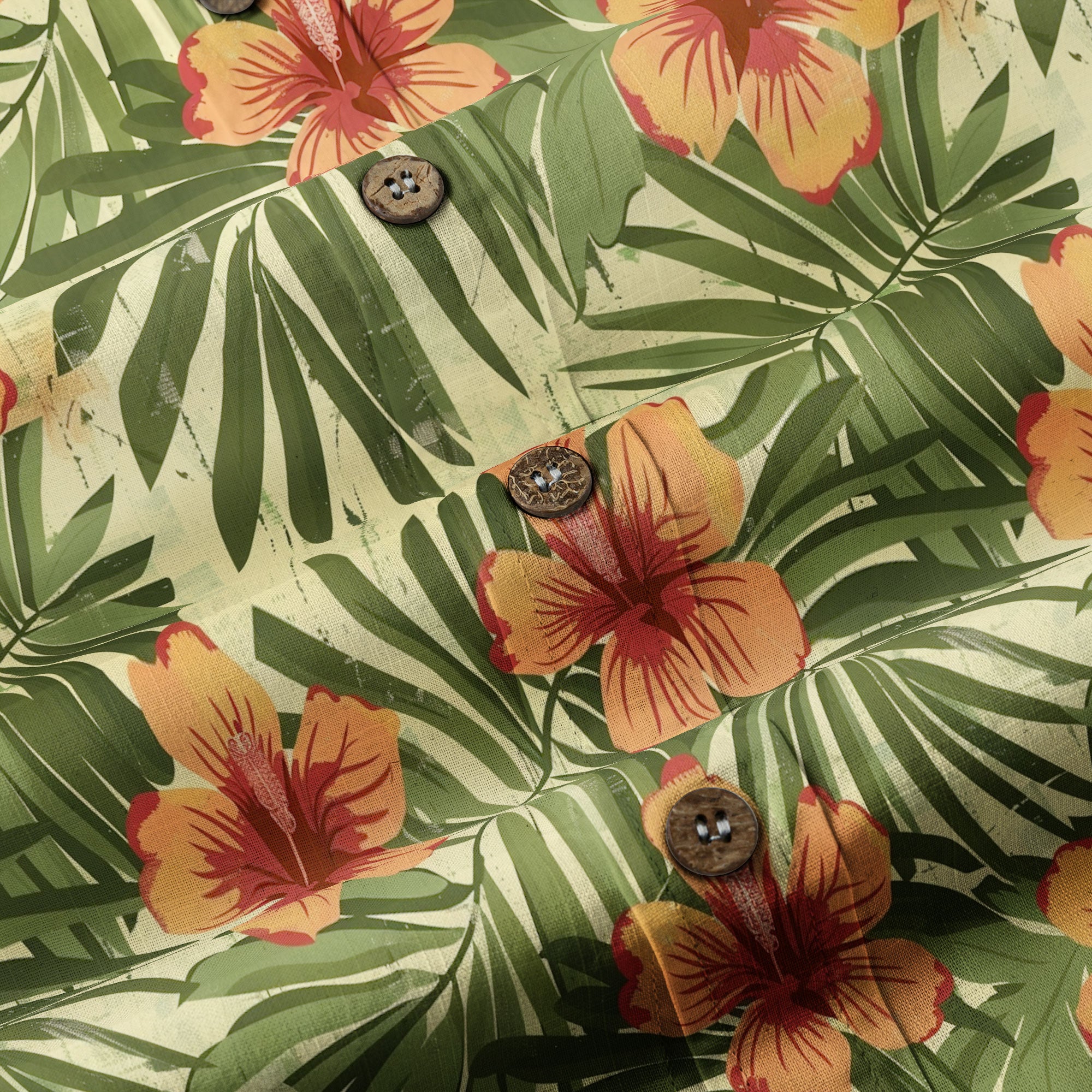 Vintage Aloha Hibiscus Flowers Hawaii Shirt, Floral Hawaiian Button Down Shirt - The Palmix