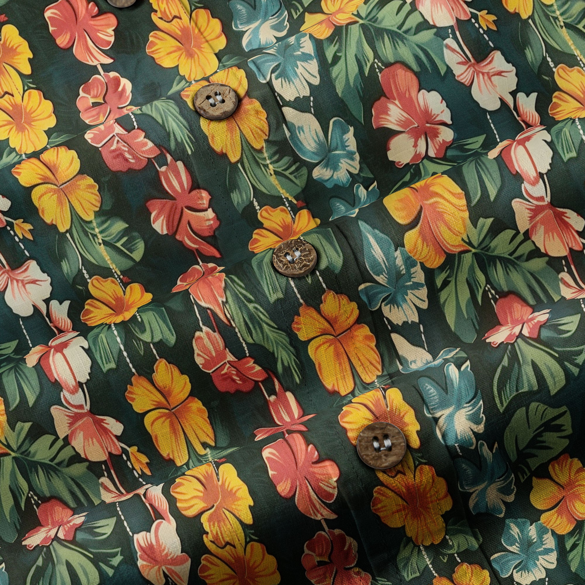Vintage Aloha Hibiscus Flowers Hawaii Shirt, Floral Hawaiian Button Down Shirt - The Palmix