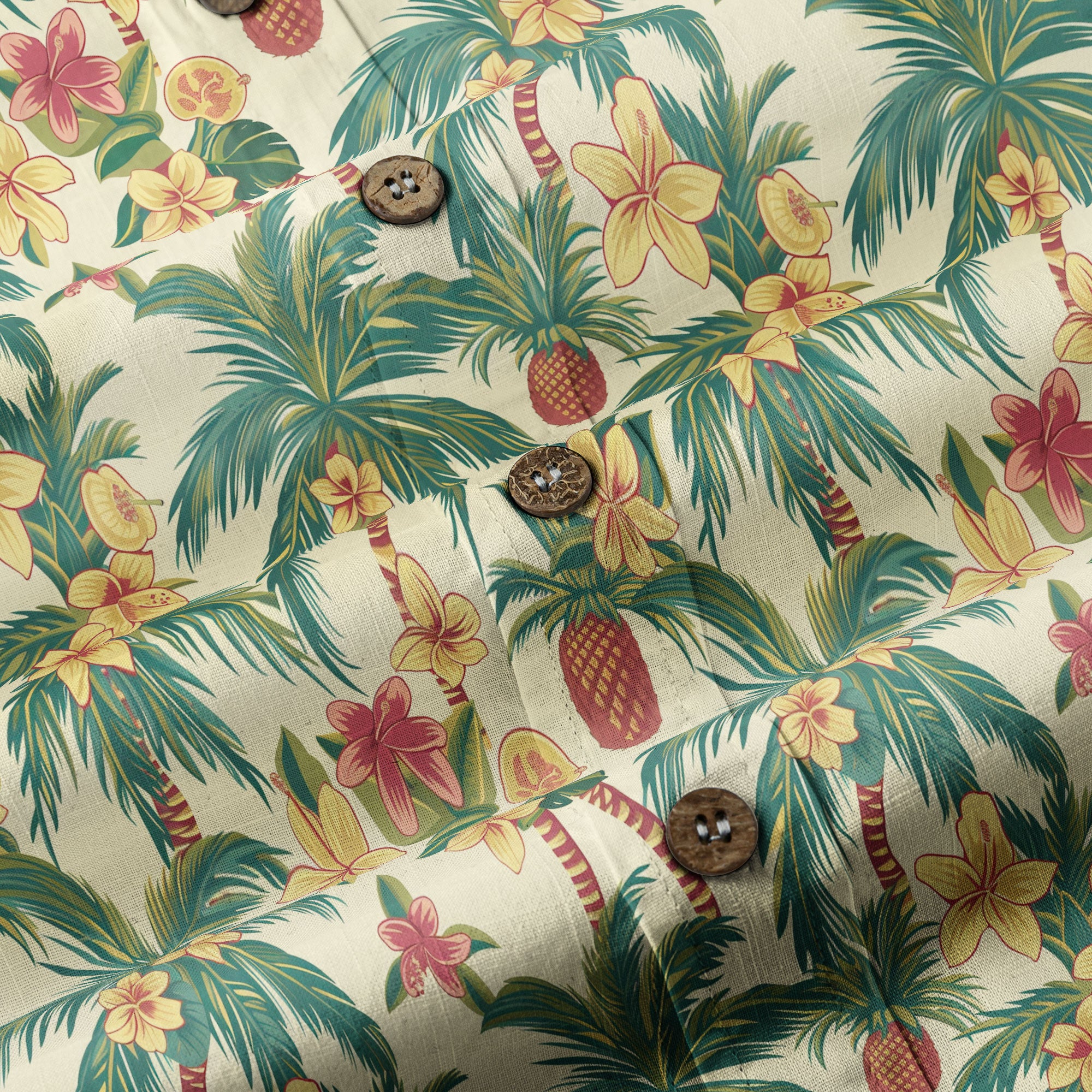 Tropical Garden Blossom Hawaii Shirt, Exotic Hawaiian Button Down Shirt - The Palmix