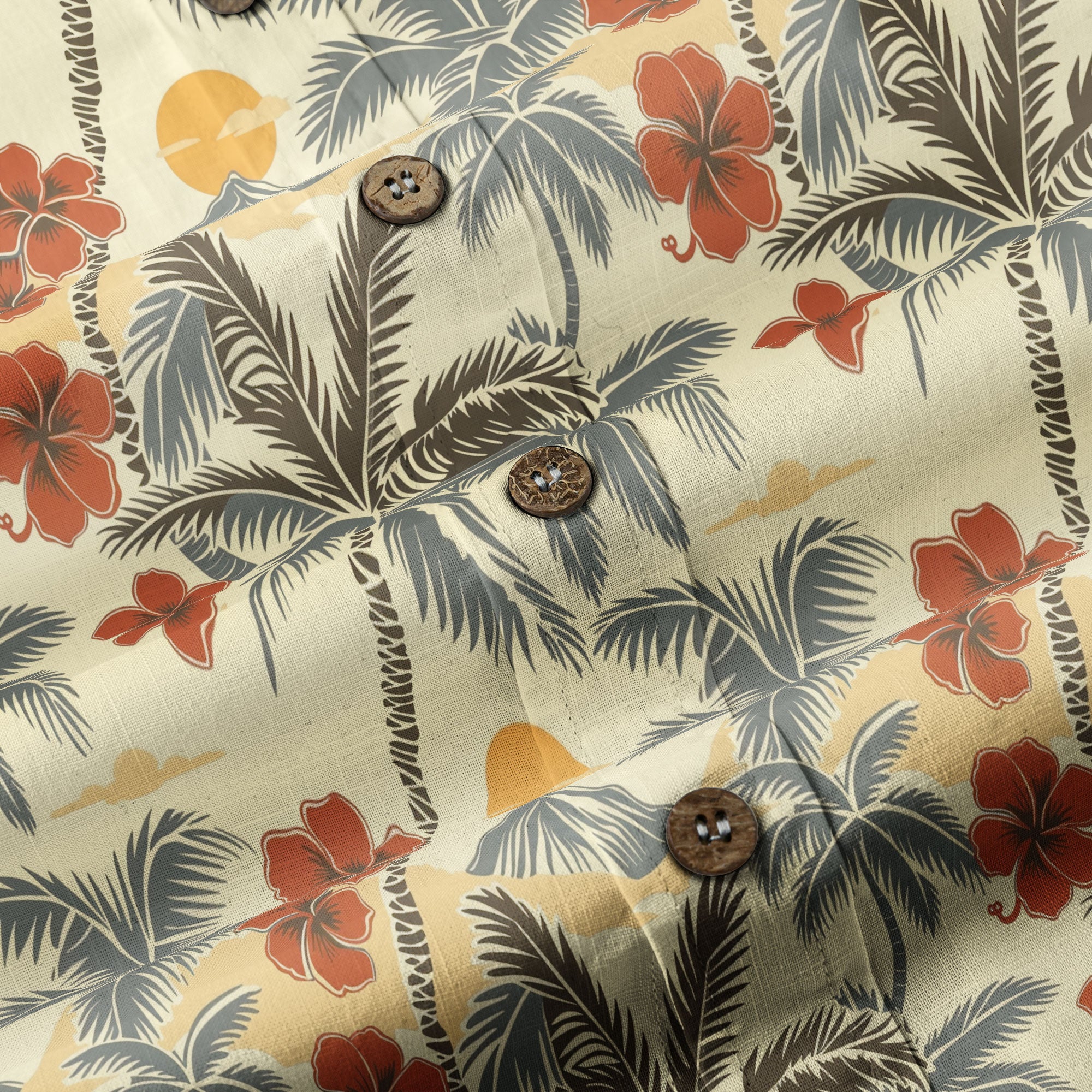 Retro Aloha Hibiscus Flowers Hawaii Shirt, Floral Hawaiian Button Down Shirt - The Palmix