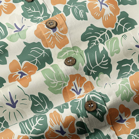 Retro Aloha Flowers Hawaii Shirt, Floral Hawaiian Button Down Shirt - The Palmix