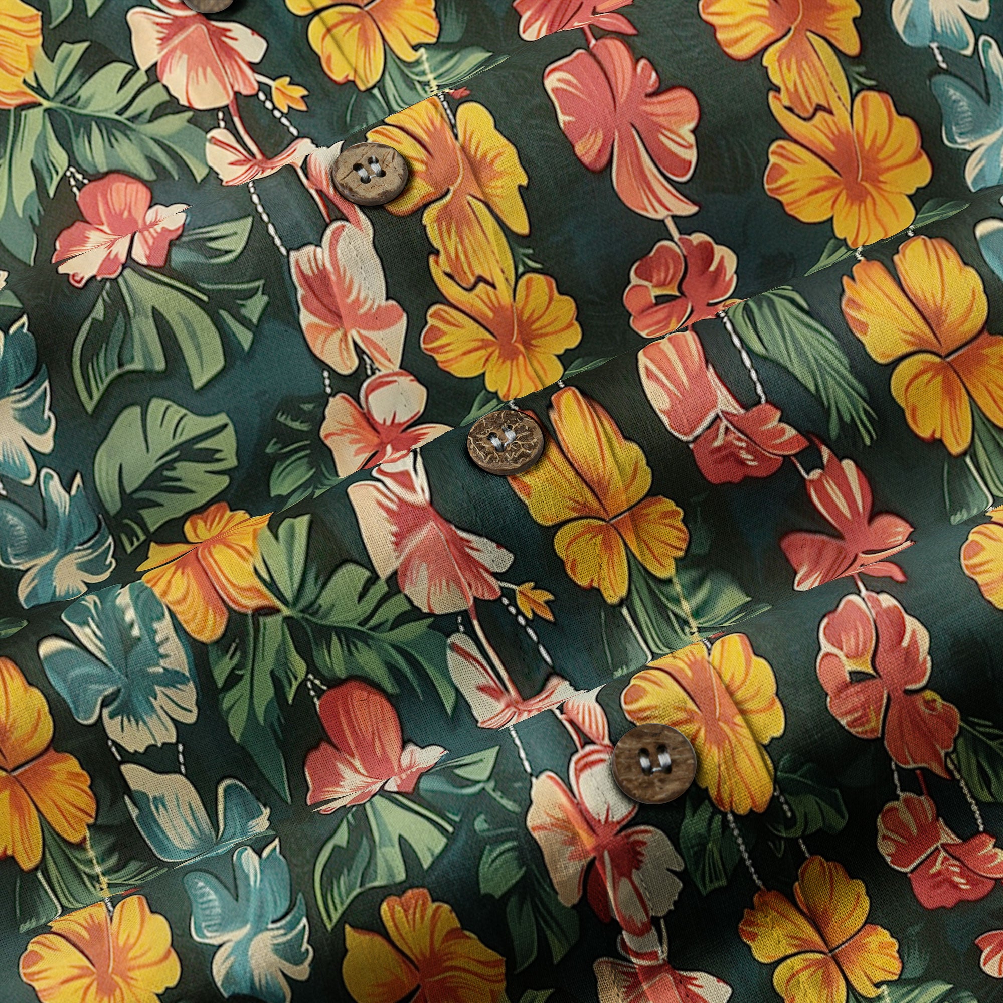 Vintage Aloha Flower Hawaii Shirt, Floral Pattern Hawaiian Shirt for Men - The Palmix