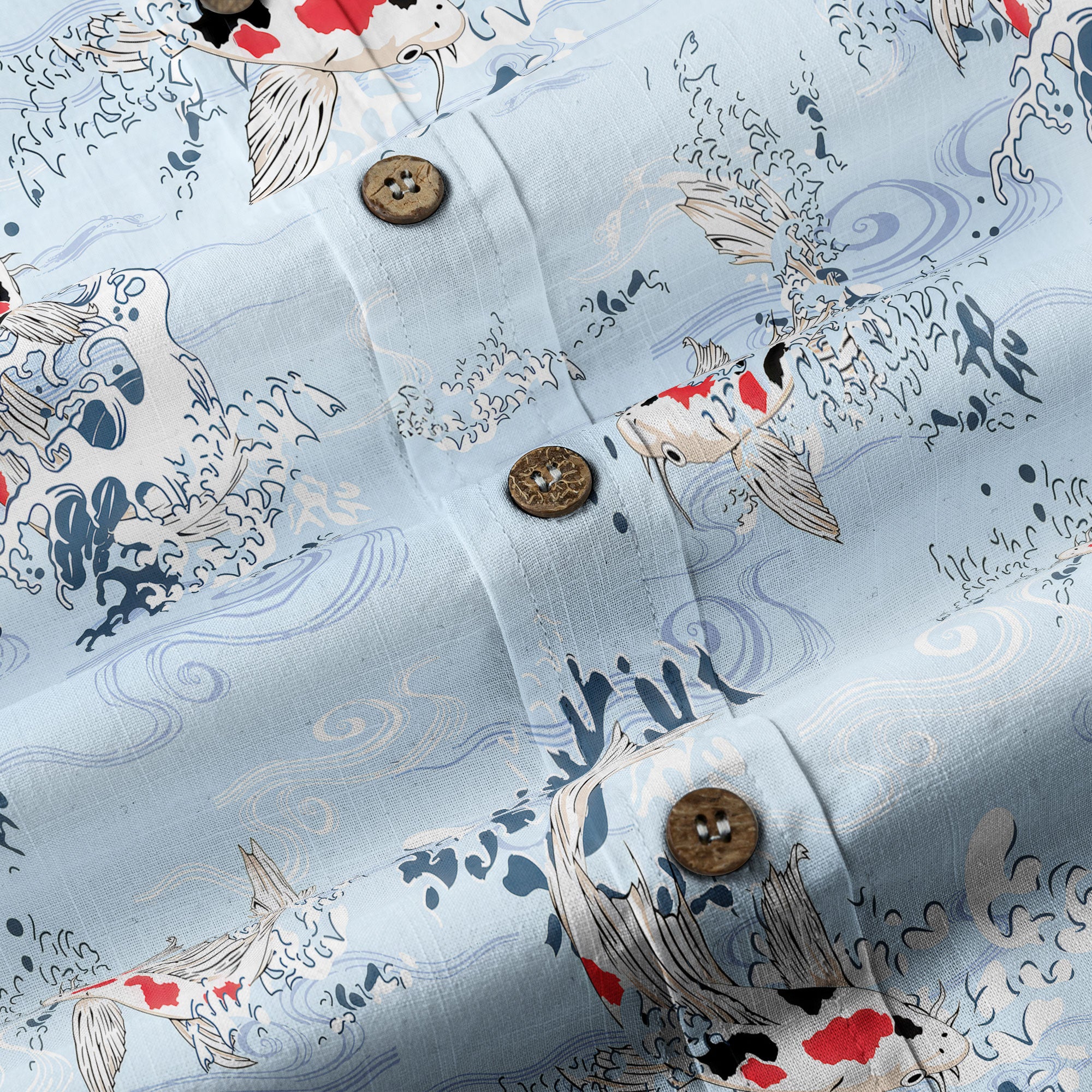 Koi Fish Hawaiian Ocean Shirt, hawaiian vacation drumfish family matching - The Palmix