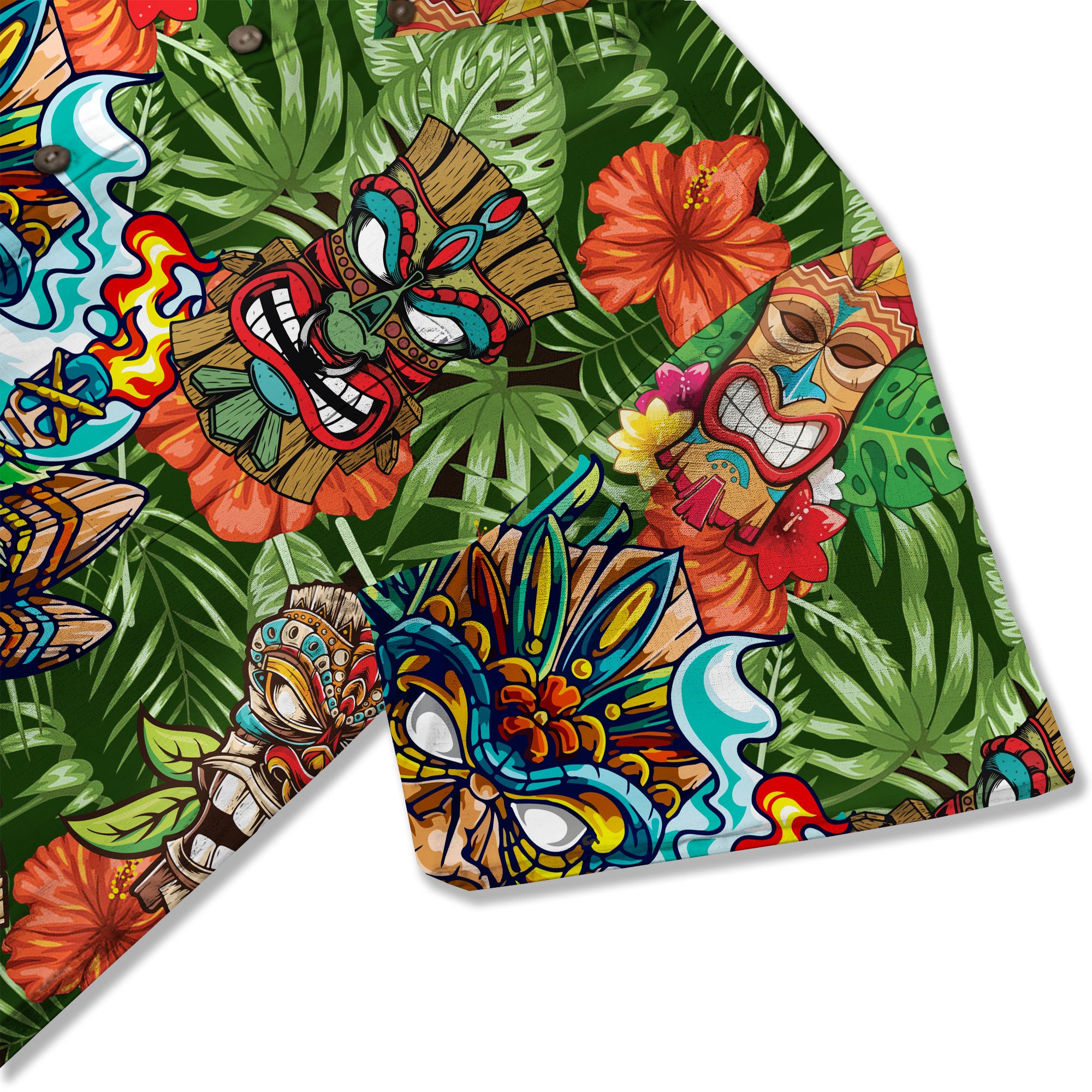 Beach Shirt Aloha Tiki Hawaiian Shirt, Hawaiian Shirt Vintage Floral - The Palmix