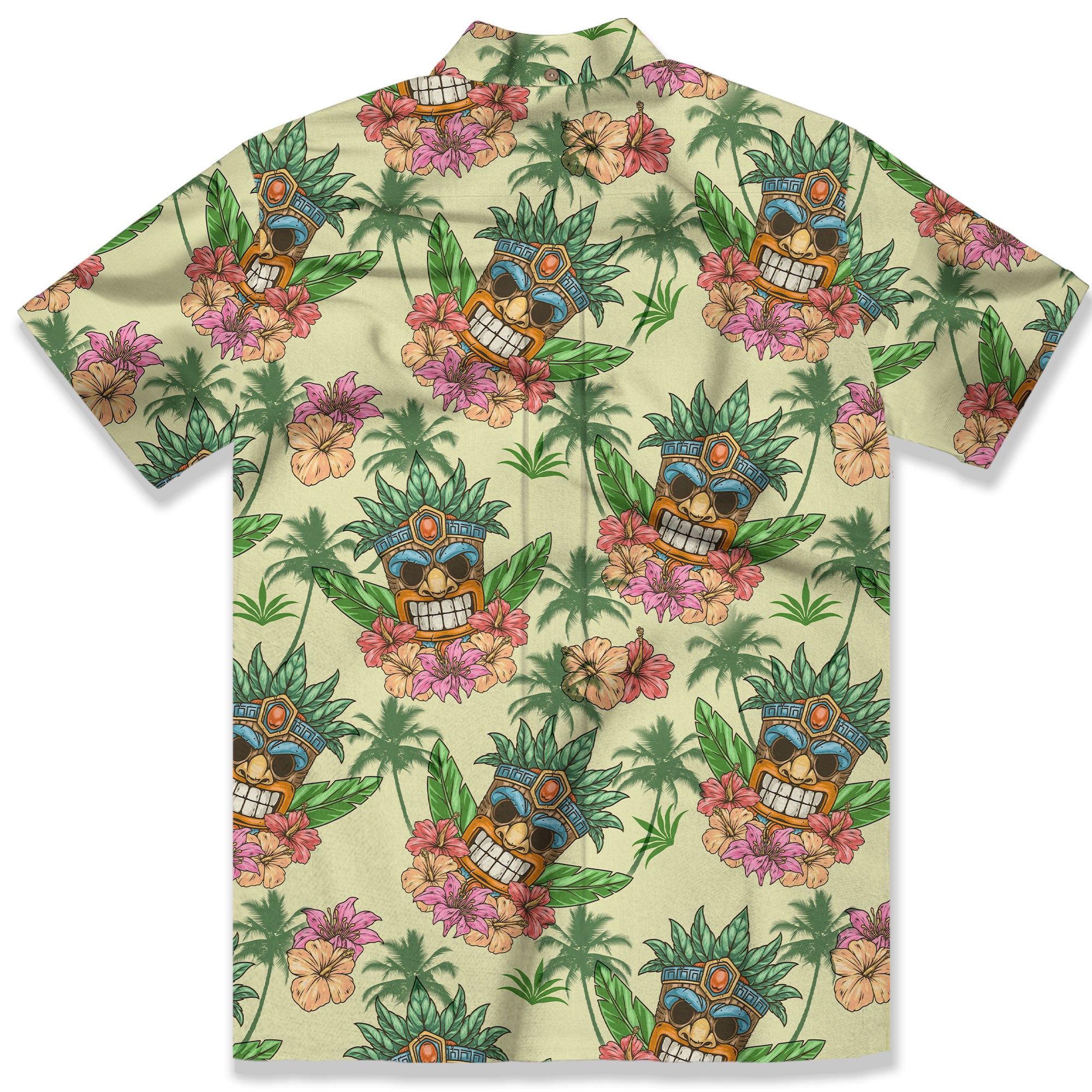 Beach Shirt Aloha Tiki Hawaiian Shirt, Hawaiian Shirt Vintage Floral - The Palmix