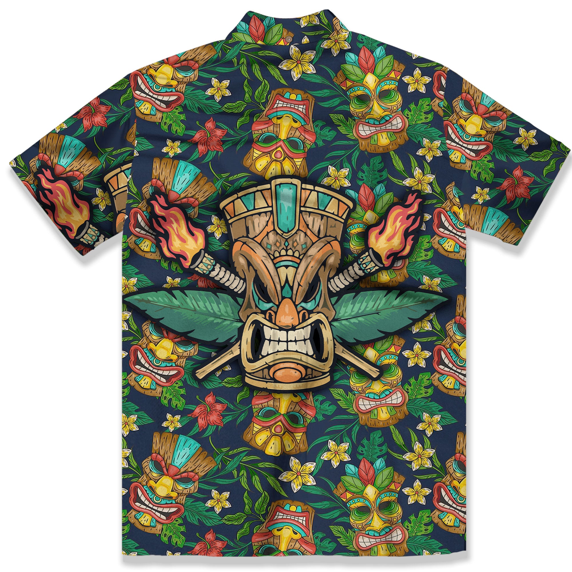 Beach Shirt Aloha Tiki Hawaiian Shirt, Hawaiian Shirt Vintage Floral - The Palmix
