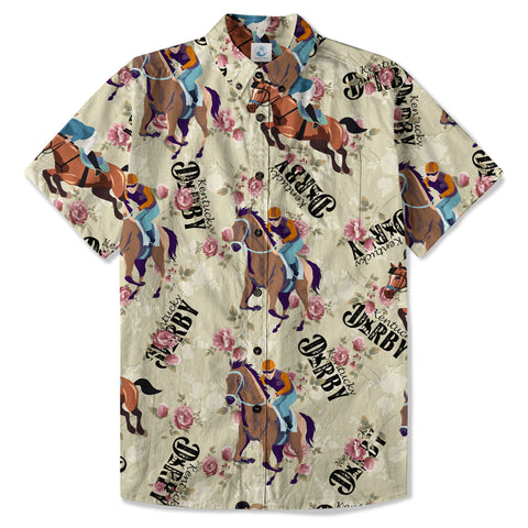 Derby Day Jockey Riding Jumping Horse Hawaiian Shirt Derby Hat Shirt - The Palmix