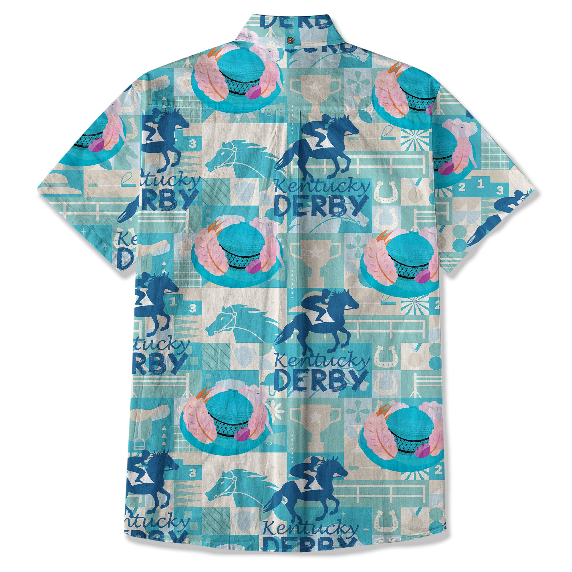 Derby Day Jockey Riding Jumping Horse Hawaiian Shirt Derby Hat Shirt - The Palmix