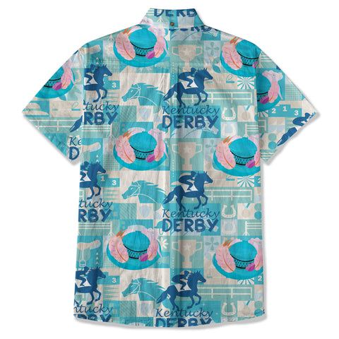 Derby Day Jockey Riding Jumping Horse Hawaiian Shirt Derby Hat Shirt - The Palmix