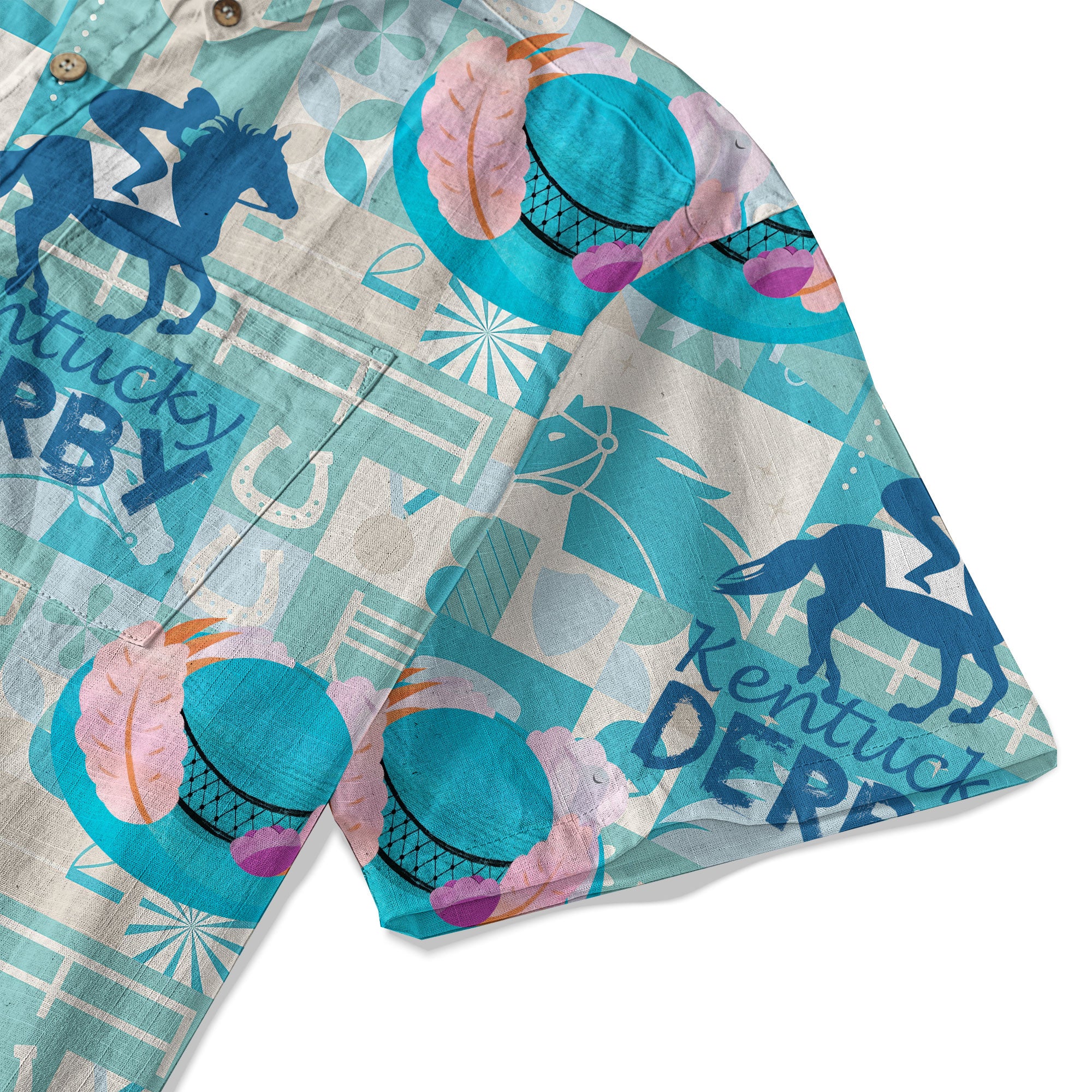 Derby Day Jockey Riding Jumping Horse Hawaiian Shirt Derby Hat Shirt - The Palmix