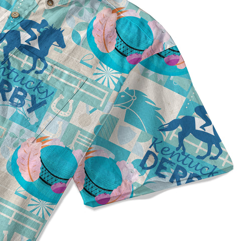 Derby Day Jockey Riding Jumping Horse Hawaiian Shirt Derby Hat Shirt - The Palmix