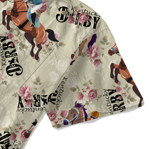 Derby Day Jockey Riding Jumping Horse Hawaiian Shirt Derby Hat Shirt - The Palmix