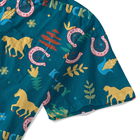 Derby Day Jockey Riding Jumping Horse Hawaiian Shirt Derby Hat Shirt - The Palmix