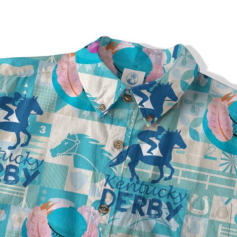 Derby Day Jockey Riding Jumping Horse Hawaiian Shirt Derby Hat Shirt - The Palmix
