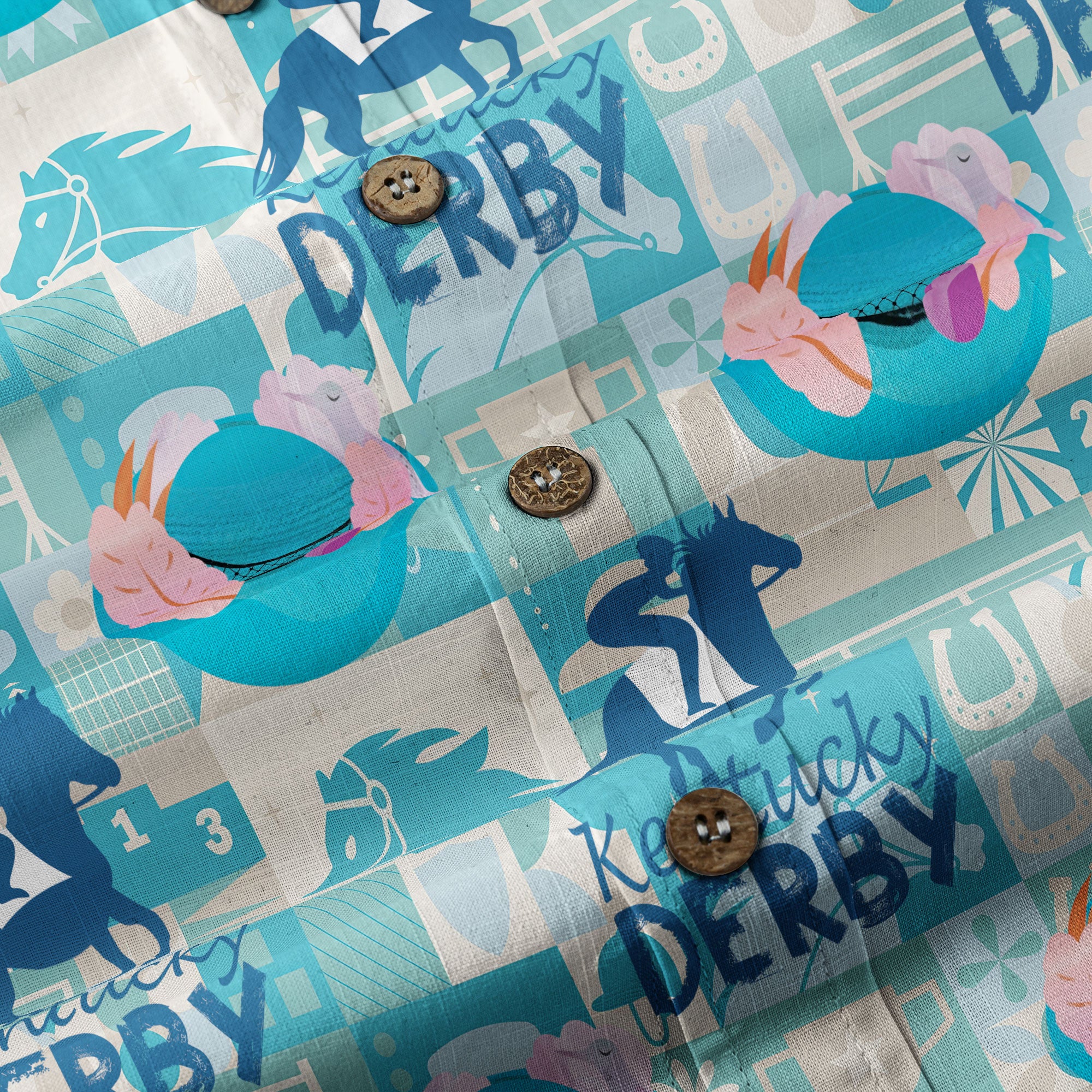 Derby Day Jockey Riding Jumping Horse Hawaiian Shirt Derby Hat Shirt - The Palmix