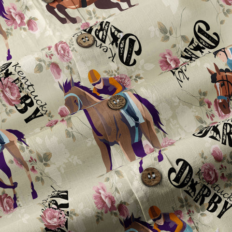 Derby Day Jockey Riding Jumping Horse Hawaiian Shirt Derby Hat Shirt - The Palmix