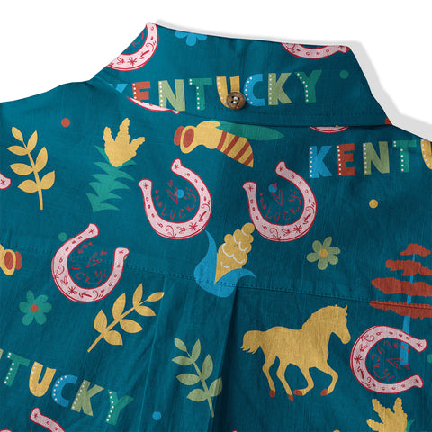 Derby Day Jockey Riding Jumping Horse Hawaiian Shirt Derby Hat Shirt - The Palmix