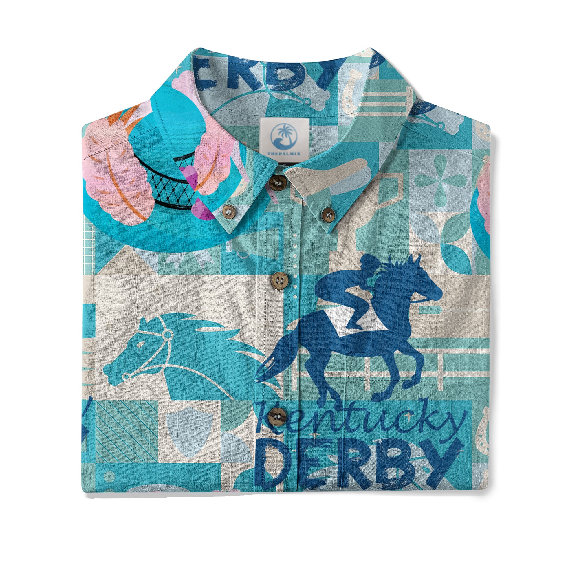 Derby Day Jockey Riding Jumping Horse Hawaiian Shirt Derby Hat Shirt - The Palmix